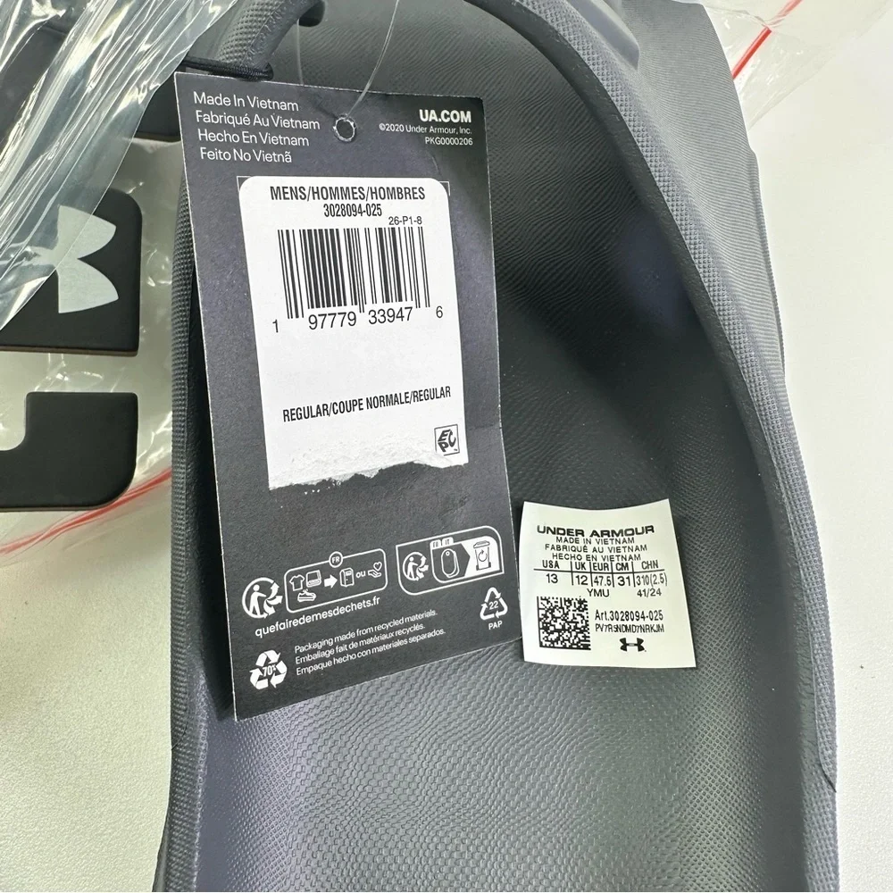 Under Armour locker v slides castlerock Gray Size 13